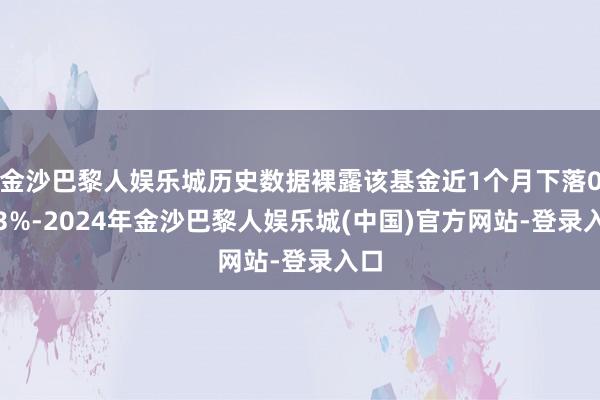 金沙巴黎人娱乐城历史数据裸露该基金近1个月下落0.33%-2024年金沙巴黎人娱乐城(中国)官方网站-登录入口