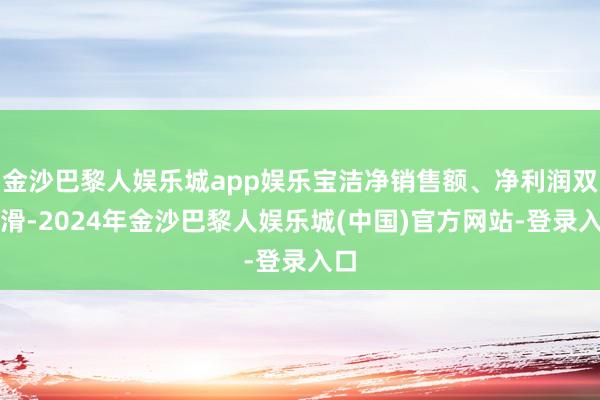 金沙巴黎人娱乐城app娱乐宝洁净销售额、净利润双下滑-2024年金沙巴黎人娱乐城(中国)官方网站-登录入口